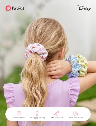 Image of Disney Princess Scrunchies for Girls, 3PCS Cute Hair Ties No Damage & Ponytail Holders, Ariel Cinderella Belle Hair Accessories for Kids Hair Scrunchies, Birthday Gifts for Toddler Girls