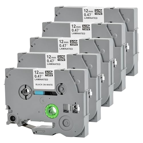 5 Pack Label Tape Replacement for Brother TZe-231 TZ-231 TZe231 Tz 1/2" 12mm,Laminated Black on White 0.47" for pTouch Printer PT-D400 PT-D210 PT-D200 PT-D600 PT-1890 PT-H110 Label image 6
