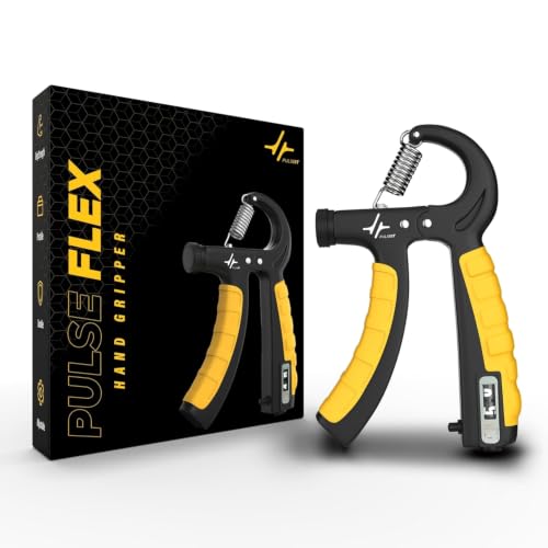 Image of PulseITFlex Adjustable Hand Grip Strengthener with Counter Forearm and Finger Exercise Equipment for Men & Women, Power Gripper for Gym Workout and Hand Strength Training (With Counter)