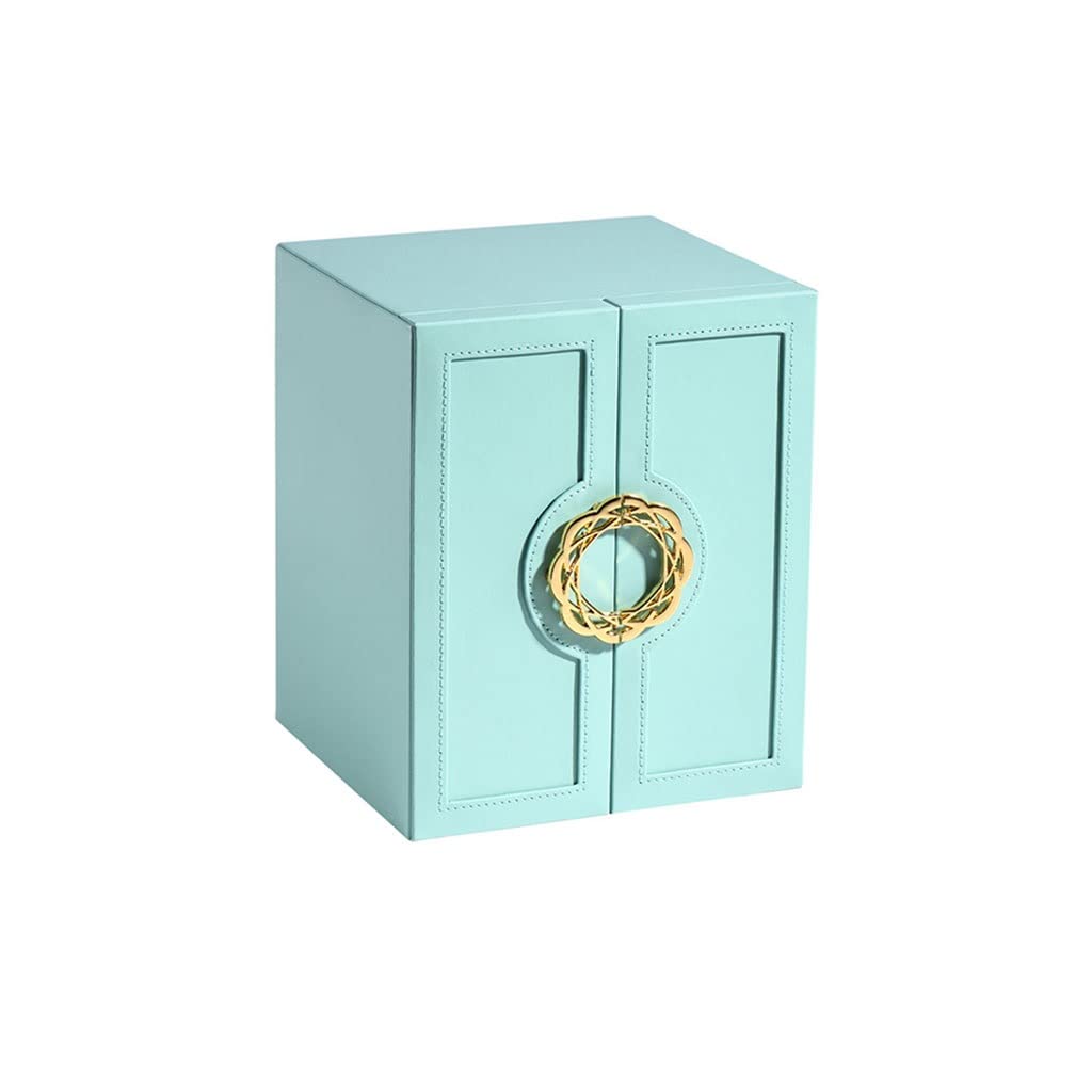 OZBMA Jewelry Box Double Door Five Drawer Storage Ring Earring Necklace Bracelet Lipstick Watch Built-in Flannel Organizer
