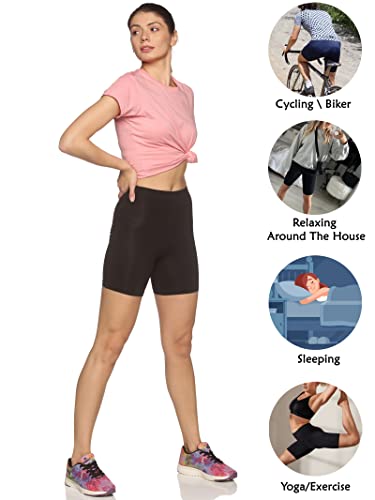 Image of OUTFLITS Ladies Cycling Shorts| Under Dress | Yoga Shorts | Workout Shorts | Running Shorts | Exercise Shorts | Gym Shorts for Womens