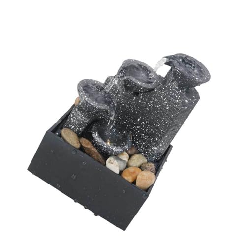LIXSAZSE Fuente de Agua de Escritorio, de decoración de de Sonido para Interiores con batería de Carga USB con luz LED, decoración de Oficina