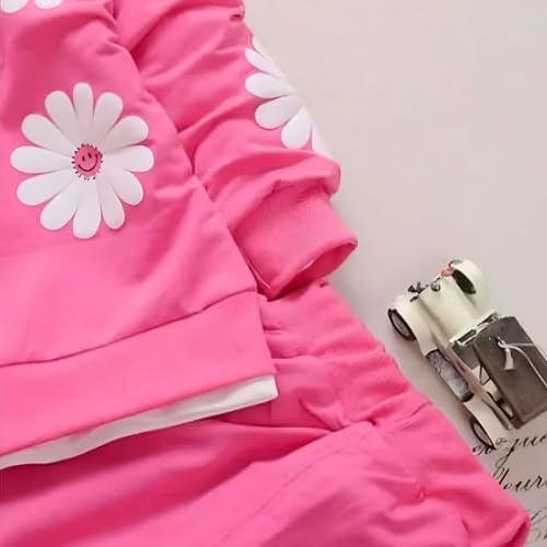Image of 4YOU DRESSES Beautiful Cotton Fabric Full SleeveWhite Tshirt With Pink Jaket and Track Pant (3piece) Set For Girls