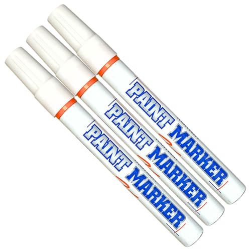 Paint Markers Oil-based Pen Permanent Waterproof Car Tire Tread Rubber Metal - 3 pcs (Orange)