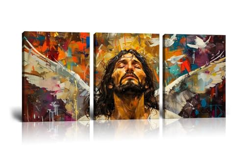 Wall HDQ Wings of Jesus Pictures Print on Canvas Wall Art for Bedroom Living Room Home Decor Oil Painting Framed 3 Panel