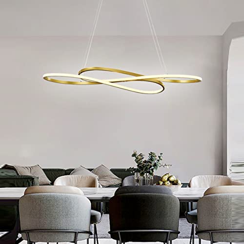 Lanekd Candelera de sala de estar de suspensión LED, lámpara de mesa de almuerzo100cm 48W Cocina moderna de altura de altura ajustable Lámpara de techo de baño Baño Lámparas de sala 6500K luz blanca
