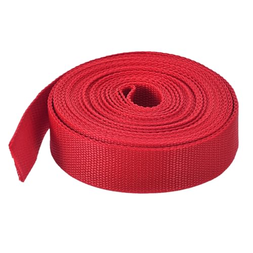 Image of MECCANIXITY Lightweight Polypropylene Webbing Strap 1.5 inch 10 Yard Backpack Strapping Band Red for Outdoor Luggage Cargo Straps