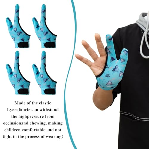 Image of 4pcs Thumb Sucking Guard Gloves Kids Anti Thumb Sucking Glove Chewy Compression Thumb Sucking Stop Nail Biting Finger Biting Glove for Kids Thumb Guard for Ages 5-12