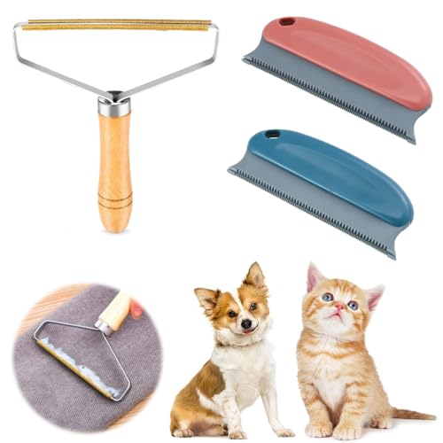 PNPGDYK Spazzola per Cani, Spazzola Cane, 3 Pezzi Spazzola Peli, Spazzola per la rimozione dei peli di Animali Domestici, rimozione dei peli di Cani per tappeti, Vestiti, Divani