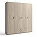 HOMN LIVING Armario ropero Altea 4 Puertas y 2 Cajones Color Sable, 198 cm (Ancho) 51 cm (Profundo) 215 cm (Altura)