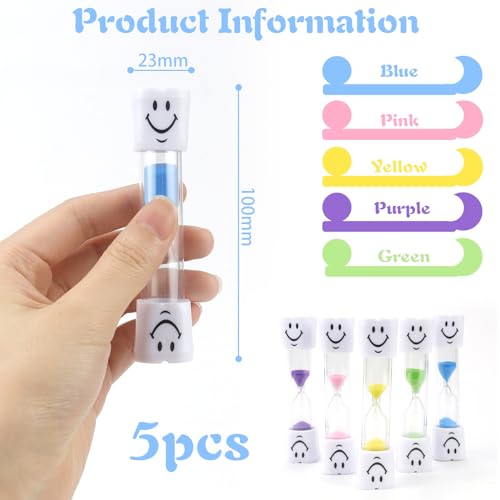 Sanduhr-Timer Sanduhren Für Kinder 3 Minuten Sanduhr Zeitmesser Smiley Glas Timer für Küche, Kinder, Zähneputzen, Zuhause, Büro Und Spiel-Timer – Bild 3
