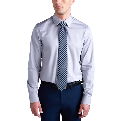 Haggar Men's Premium Comfort Slim Fit Wrinkle Resistant Dress Shirt Light Grey - image 1