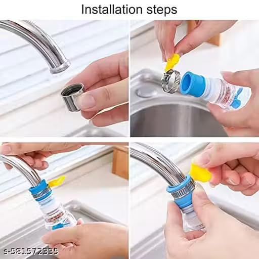 Image of Kitchen Sink Water Faucet Tap Durable Rust-Resistant Bathroom Tap Easy Fit Design Pack of 2