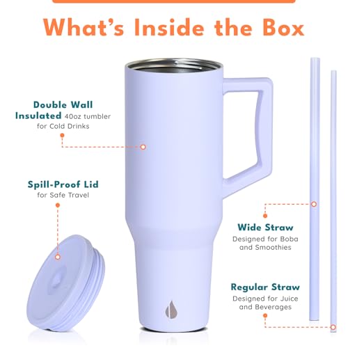 Image of Elemental Spill Proof 40oz Insulated Tumbler with Handle & Straw Travel Mug
