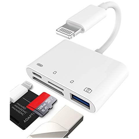Camera Micro SD TF Memory Card Reader Lightning Male to USB3.0 Female Adapter OTG Cable for Apple iPhone 11 12 Mini max pro xs xr x se2 7 8plus Ipad air A Connector Flash Stick Drive Splitter Cover