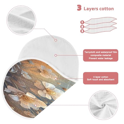 J JOYSAY Flowers White Baby Burp Cloths for Boys Girls Large 22''x11'' Cotton 4 Layer Drool Cloths for Spit Up Newborn one sizex43