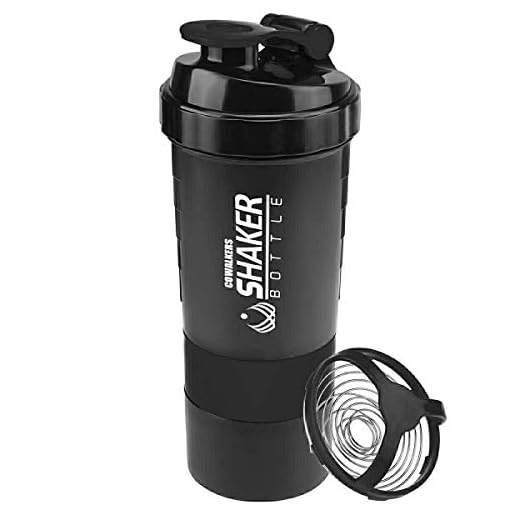 CoWalkers Botella para Proteina Gym de Coctelera con mezclador, almacenamiento de giro y bloqueo de 3 capas, 100% libre de BPA Prueba de fugas Fitness Deportes Nutrición Suplementos 650ml(Negro)