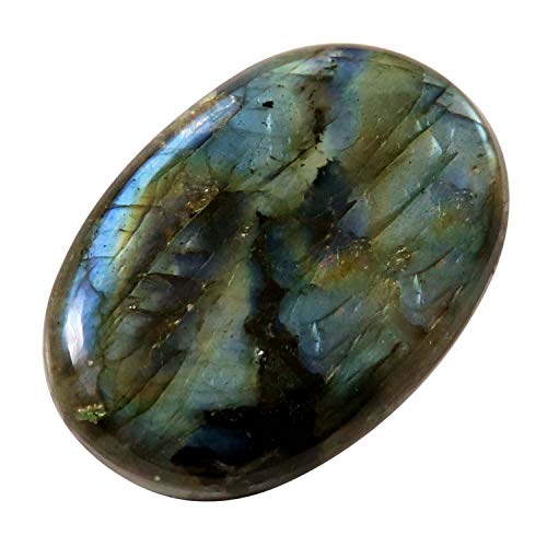 Cabochon en labradorite naturelle anti-stress, gemme ovale de 47,7 carats