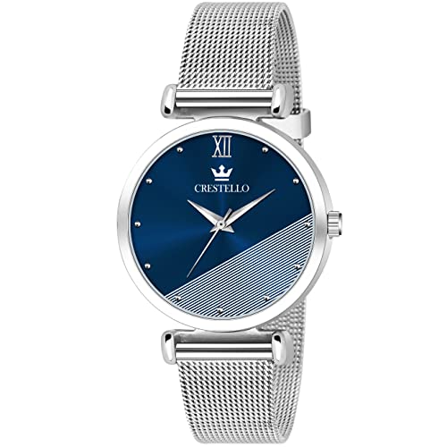 CRESTELLO Steel Mesh Chain Analog Wrist Watch for Women (WT108