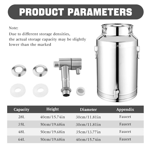 Pichet à lait robuste 35 L en inox pour la fermentation du vin - 7