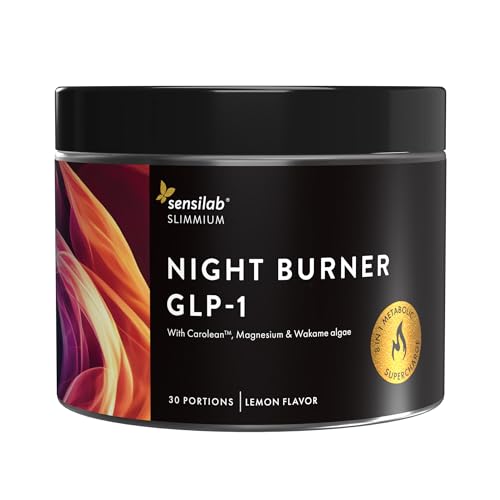 Night Burn GLP-1 - Supporto per sonno profondo e perdita di peso con Carolean, Inulina in polvere, Alga Wakame, Magnesio, Tè verde, Cromo -135 g, Slimmium Sensilab Night Burn GLP-1 - Supporto per sonno profondo e perdita di peso con Carolean, Inulina in polvere, Alga Wakame, Magnesio, Tè verde, Cromo -135 g, Slimmium Sensilab