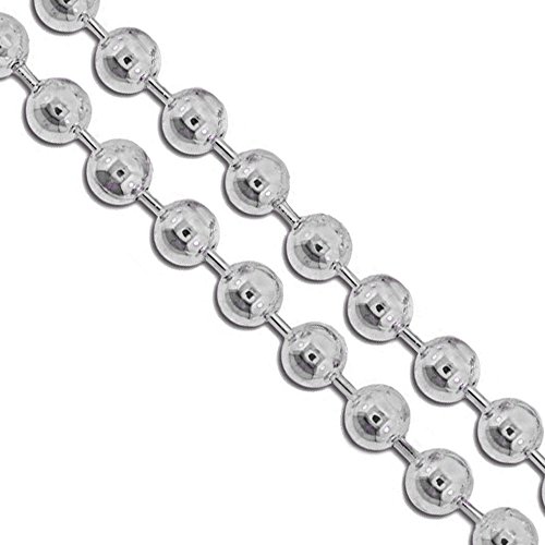 Stainless Steel Military Ball Bead Chain 6mm Dog Tag Link Pallini Necklace 36