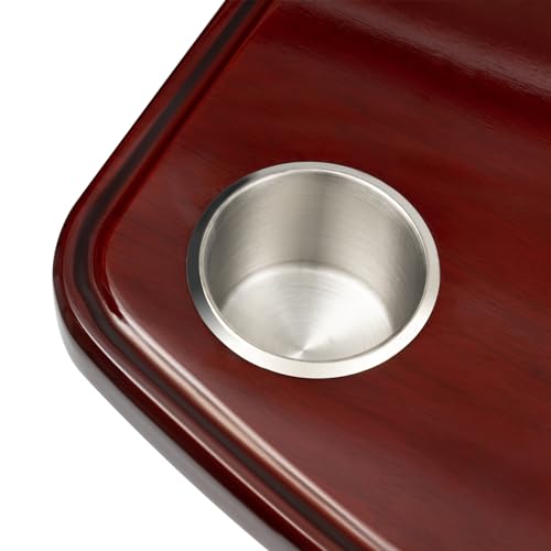 Base de mesa ajustable con posavasos y tablero de roble marino 7