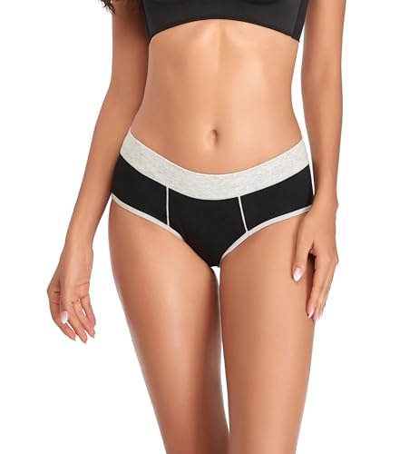 Image of Cotton Underwear for Women Mid Rise Hipster Panties Full Briefs Stretchy Ladies Full Coverage Panties