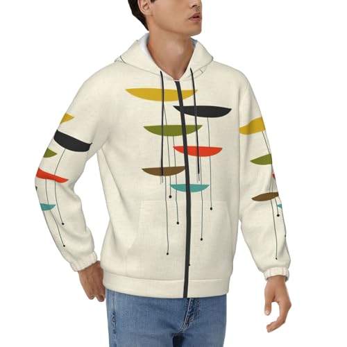 Sweat à capuche imprimé moderne du milieu du siècle pour homme