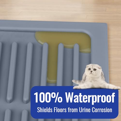 PetNova Tapete de areia de borracha para gatos: tapete de armadilha de areia impermeável para gatos