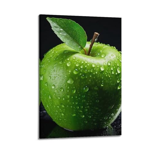 Poster mural artistique moderne de fruits et pommes vertes 20 x 30 cm pour créer une ambiance zen