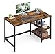 VASAGLE Tisch, Computertisch, Bürotisch, 120 x 60 x 76 cm, moderner Stil, für Arbeitszimmer, Schlafzimmer, Wohnzimmer, vintagebraun-schwarz LWD47X