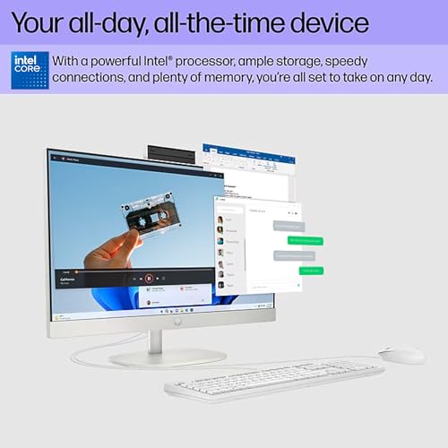 Image of HP 21.5 inch FHD All-in-One Desktop PC | 32GB RAM | 2TB SSD | Intel Dual-Core Processor | Wired Mouse and Keyboard | Type-C | RJ-45 | Windows 11 Home
