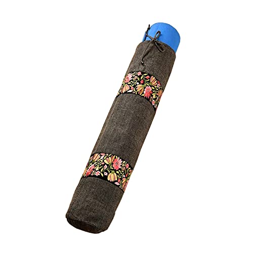 Image of Yoga Mat Cover Bag | Cotton Exercise Fitness Durable | Mat Carry Bag Cover Only with Strong Shoulder Straps | Yoga Mat Bag for Men & Women (Charcoal Grey)