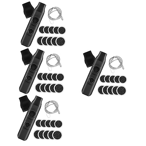 GOOHOCHY 4pcs Dual Tone Hole Kazoo Kazoo Instrument for Boys and Girls/students/adults Double Flute Holes Replacement Membranes Lanyard
