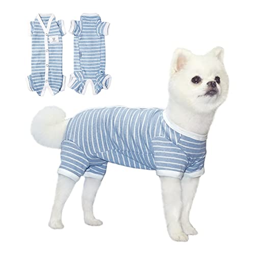 TONY HOBY Shirt für Hunde, Hundeshirt Hunde Schlafanzug Hundepyjama Haustierbekleidung Hund Jumpsuit Weich Und Atmungsaktiv Für Kleine Mittel Große Hunde (Mädchen-Hellblau, XS)