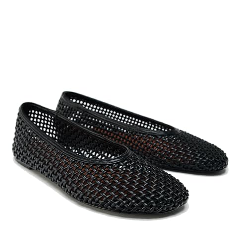 Woven Ballet Flats for Women Comfortable Breathable Pull-On Design Round Toe Stylish and Casual for Office or Formal Wear3