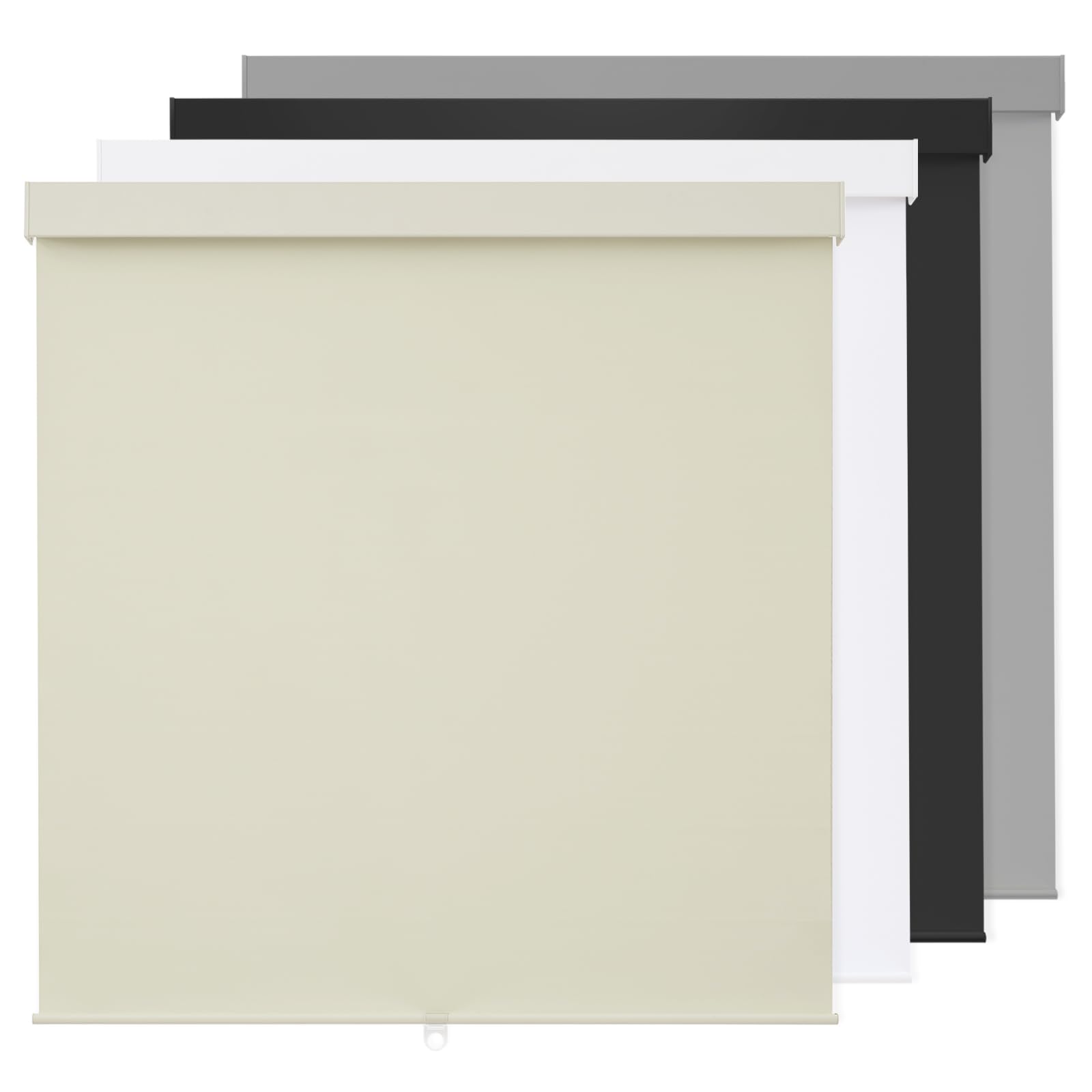 100% Blackout Roller Shades Cordless Blinds for Indoor Windows,Free-Stop Window Shades Pull Down,Thermal Insulated Fabric UV Protection,Blackout Window Guard Blinds for Home,Office,Ivory,46" W x 72" H