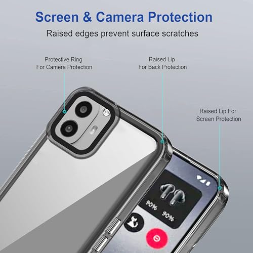 Image of amazon basics Back Case Cover for CMF by Nothing Phone 1 | Compatible for CMF by Nothing Phone 1 Back Cover | Case Cover with Camera Protection | (TPU + PC | Translucent Black)