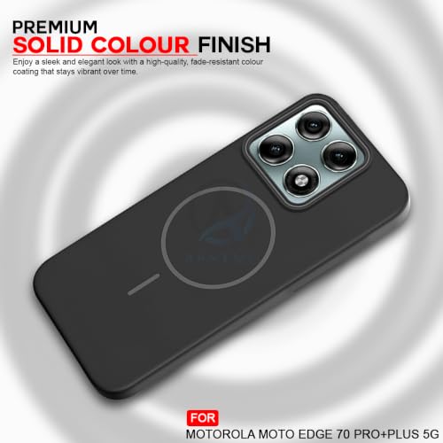 Image of AESTMO Shockproof Back Case Cover for Moto Edge 70 Pro Plus 5G | Slim Hard Shell | Hard Back Cover for Moto Edge 70 Pro Plus 5G (Compatible with MagSafe Accessories, Black)