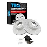 TRQ Front Ceramic Brake Pad & Replacement Performance Rotor Kit Compatible with BMW