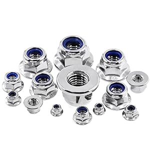 Glarks 15 Stück M4 Flanschmuttern mit Nylonring