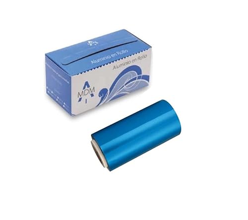 Papel de Aluminio Para Mechas Uso Profesional Con Dispensador 12cm x 70 m (1, Azul)