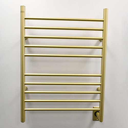 Amba Radiant Straight Rwh-Ssb 10-Bar Hardwired Towel Warmer In Satin Brass #TOP10