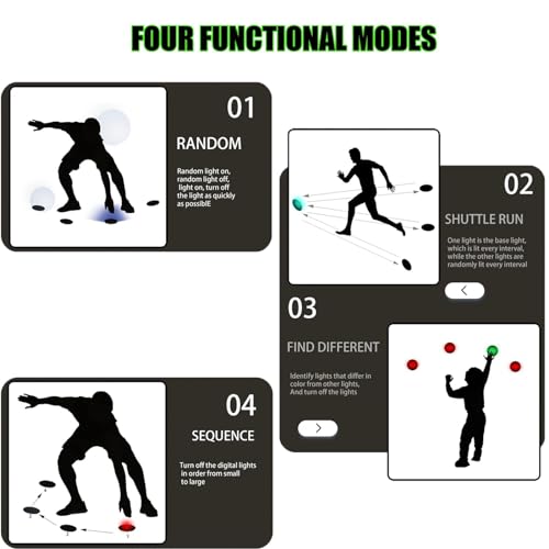 Juego de luces de entrenamiento de reacción: mejora los reflejos, la agilidad y las habilidades cognitivas para deportes y entrenamiento cerebral
