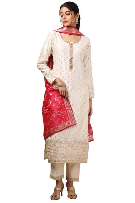 Image of Soch Womens Purple Crepe Floral Print Suit Set With Beads
