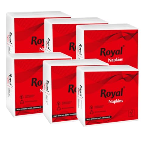 Image of Royal Tissue Paper Napkins (420 Pulls)70 Pulls X 6 Packs | 1-Ply Soft Paper Napkins | Ideal for Snacks, Parties & Daily Use