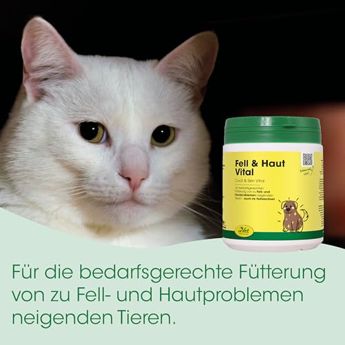 cdVet Naturprodukte Fell & Haut Vital Hund & Katze 750g - Natürliches Ergänzungsfuttermittel für Fell & Haut, Hunde, Katzen