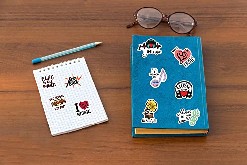 Yoksas Preppy Music Stickers,50Pcs Vinyl Musical Symbol Adults Guitar Stickers For Water Bottles Laptop Scrapbooking #TOP4
