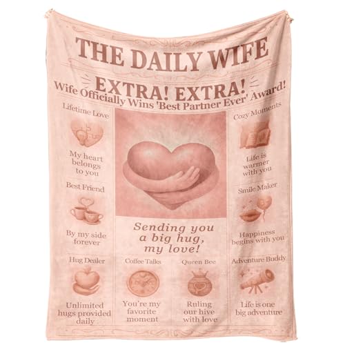 69% Off Romantic Wife Blanket - Warm Hugs Flannel Throw Gift